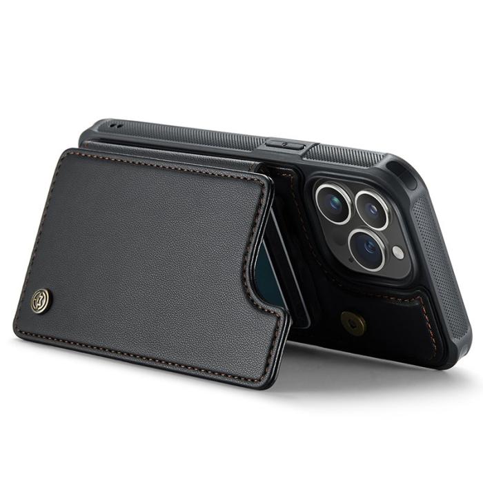 Caseme - CASEME C22 iPhone 15 Pro Max Fodral Läder med RFID - Svart