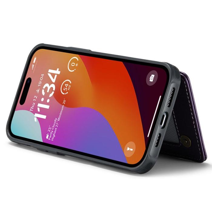Caseme - CASEME C22 iPhone 15 Pro Max Fodral Läder RFID Skydd Lila