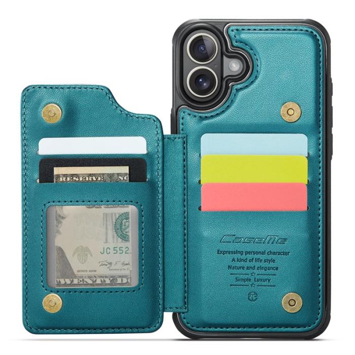 Caseme - CASEME C22 iPhone 16 Fodral Läder med RFID, Grön
