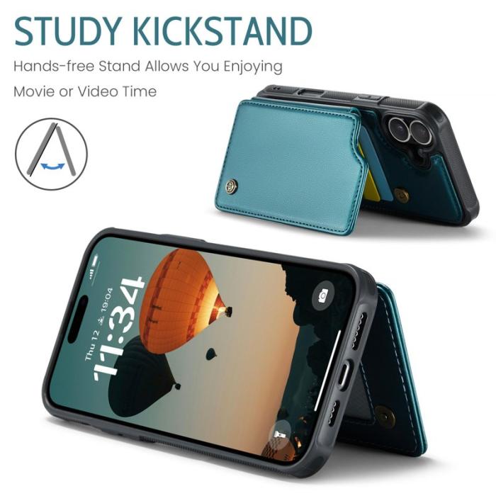 Caseme - CASEME C22 iPhone 16 Fodral Läder med RFID, Grön