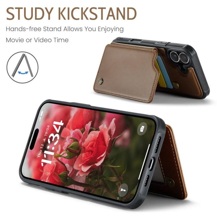 Caseme - CASEME C22 iPhone 16 Plus Fodral Läder med RFID - Brun