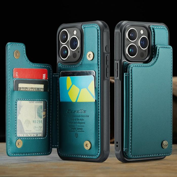 Caseme - CASEME C22 iPhone 16 Pro Fodral Läder med RFID Grön