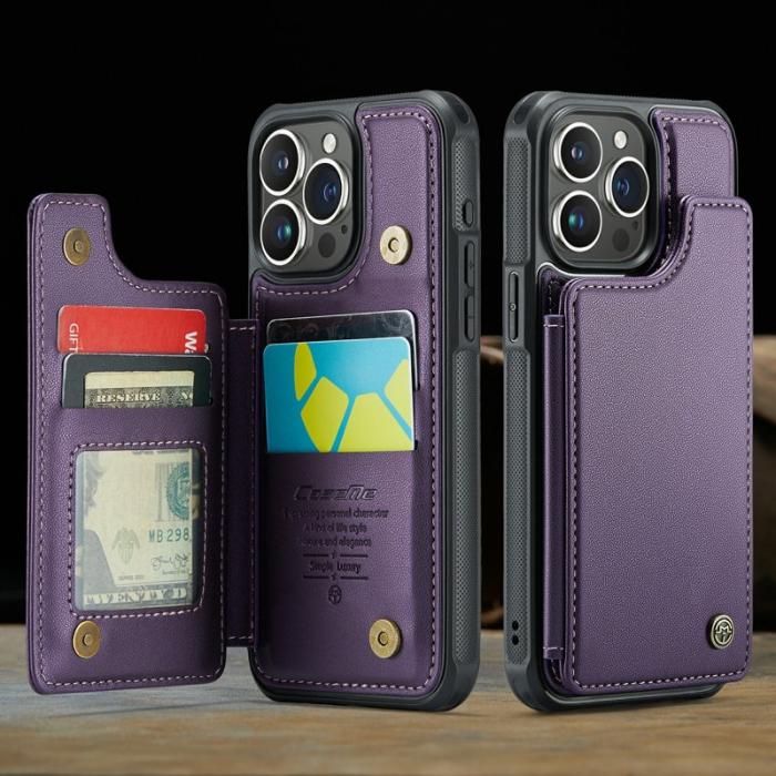 Caseme - CASEME C22 iPhone 16 Pro Fodral Läder med RFID - Lila