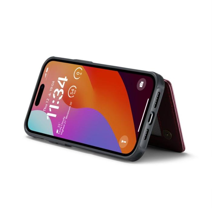 Caseme - CASEME C22 iPhone 16 Pro Fodral Läder med RFID - Röd