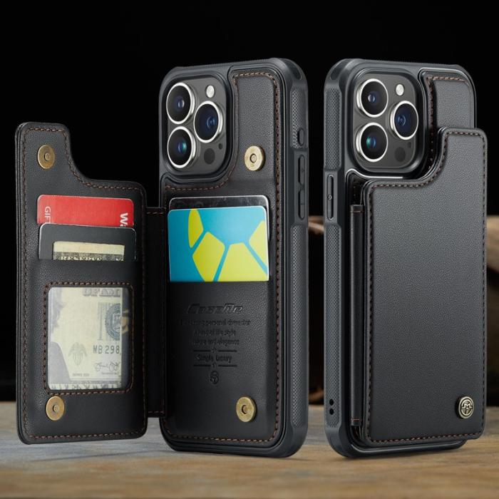 Caseme - CASEME C22 iPhone 16 Pro Fodral Läder med RFID - Svart