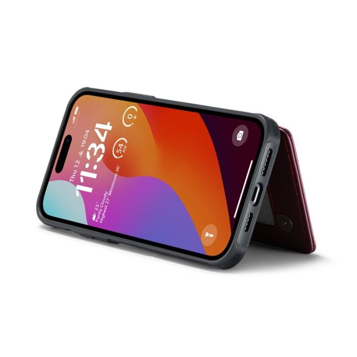 Caseme - CASEME C22 iPhone 16 Pro Max Fodral Läder med RFID - Röd