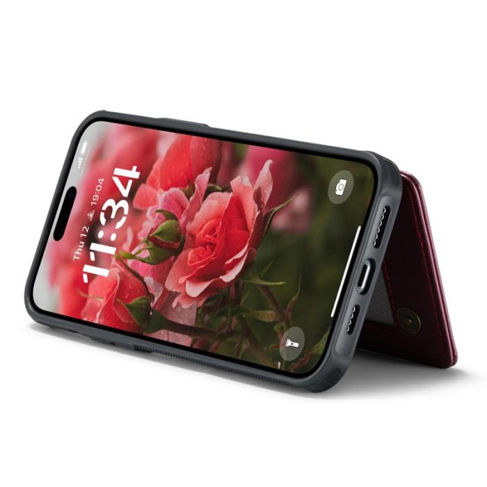 Caseme - CASEME C22 iPhone 16 Skal i Läder med RFID, Röd