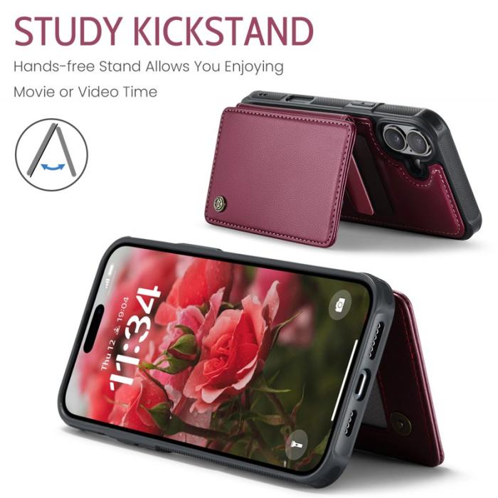 Caseme - CASEME C22 iPhone 17 Fodral med RFID Skydd 5 Kort Röd