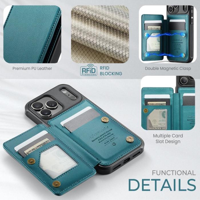 Caseme - CASEME C22 iPhone 17 Pro Fodral med RFID Skydd Grön