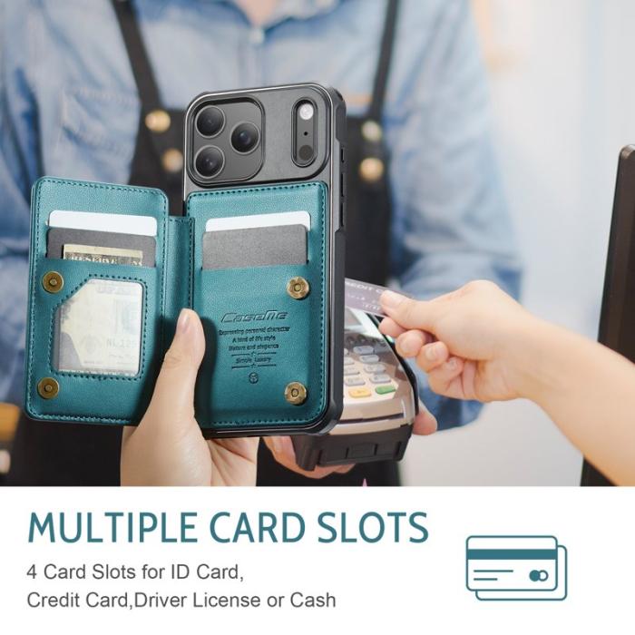 Caseme - CASEME C22 iPhone 17 Pro Fodral med RFID Skydd Grön