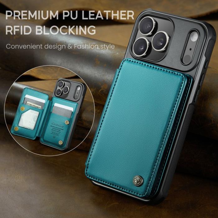 Caseme - CASEME C22 iPhone 17 Pro Fodral med RFID Skydd Grön