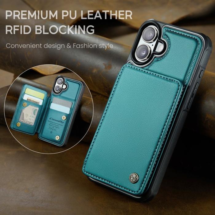 Caseme - CASEME C22 iPhone 17 Skal med RFID Skydd 5 Kort Grön