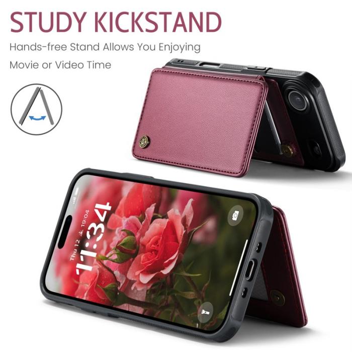 Caseme - CASEME C22 iPhone Air Skal med RFID Skydd 5 Kort Röd