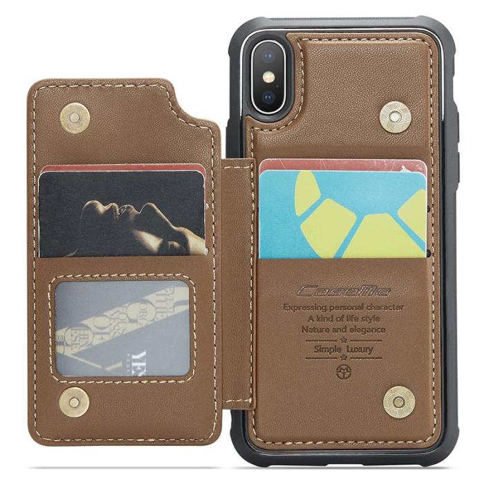 Caseme - CASEME C22 iPhone X / XS Fodral Läder med RFID - Brun