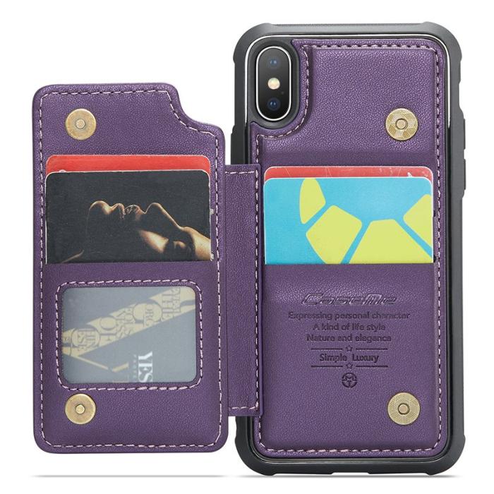 Caseme - CASEME C22 iPhone X/XS Fodral Läder med RFID - Lila