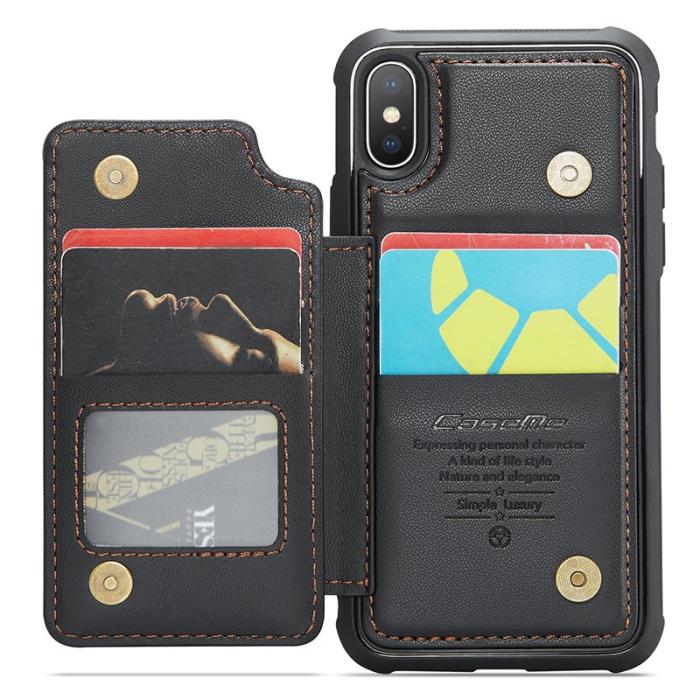 Caseme - CASEME C22 iPhone X/XS Fodral Läder med RFID, Svart