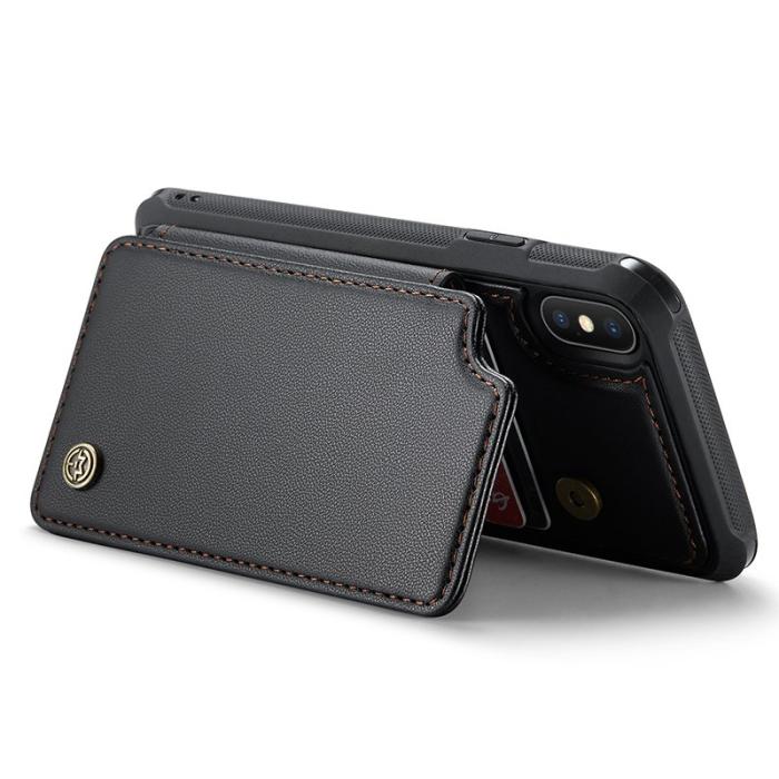 Caseme - CASEME C22 iPhone X/XS Fodral Läder med RFID, Svart