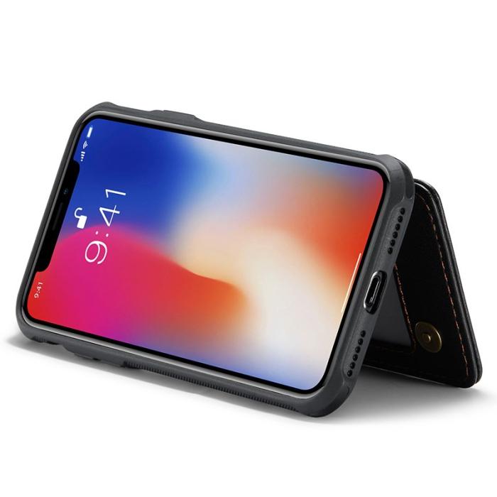 Caseme - CASEME C22 iPhone X/XS Fodral Läder med RFID, Svart