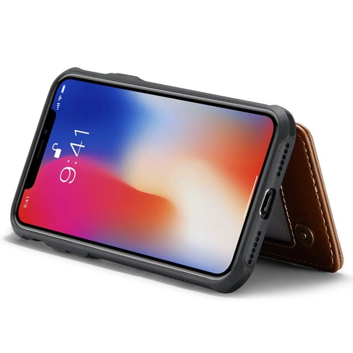 Caseme - CASEME C22 iPhone X / XS Skal Läder med RFID Kortfack - Röd