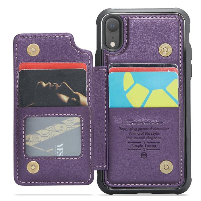Caseme - CASEME C22 iPhone XR Fodral Läder med RFID Kortfack - Lila