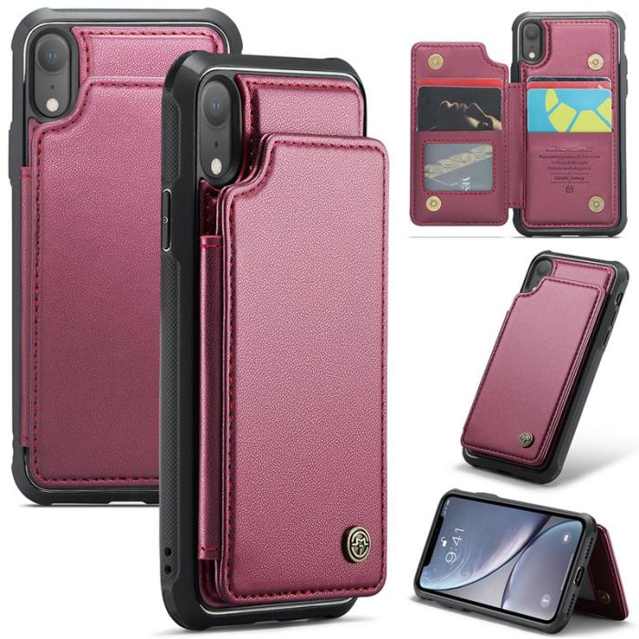 Caseme - CASEME C22 iPhone XR Fodral Läder med RFID Skydd - Röd