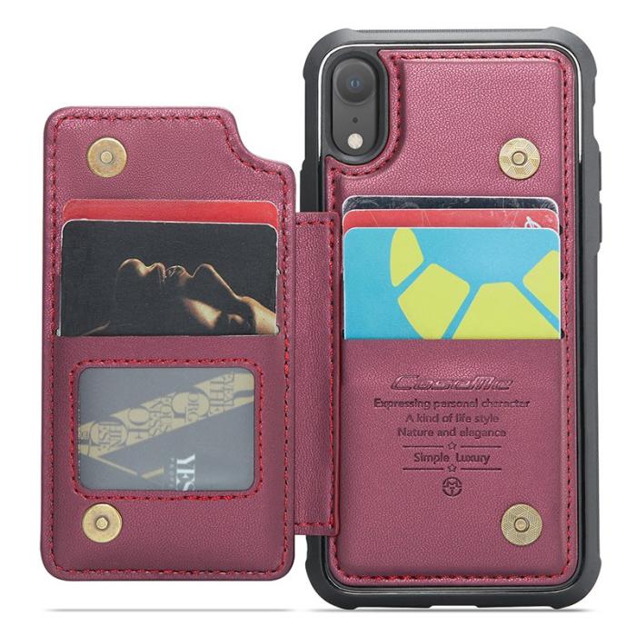 Caseme - CASEME C22 iPhone XR Fodral Läder med RFID Skydd - Röd