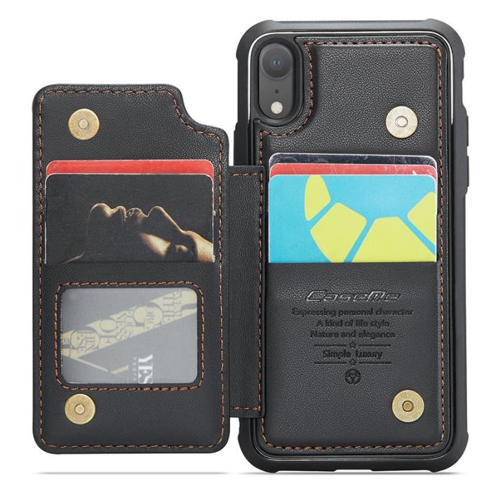 Caseme - CASEME C22 iPhone XR Fodral Läder med RFID Skydd - Svart