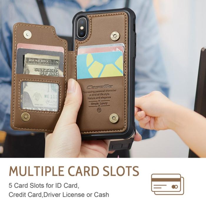 Caseme - CASEME C22 iPhone XS Max Fodral Läder med RFID - Brun