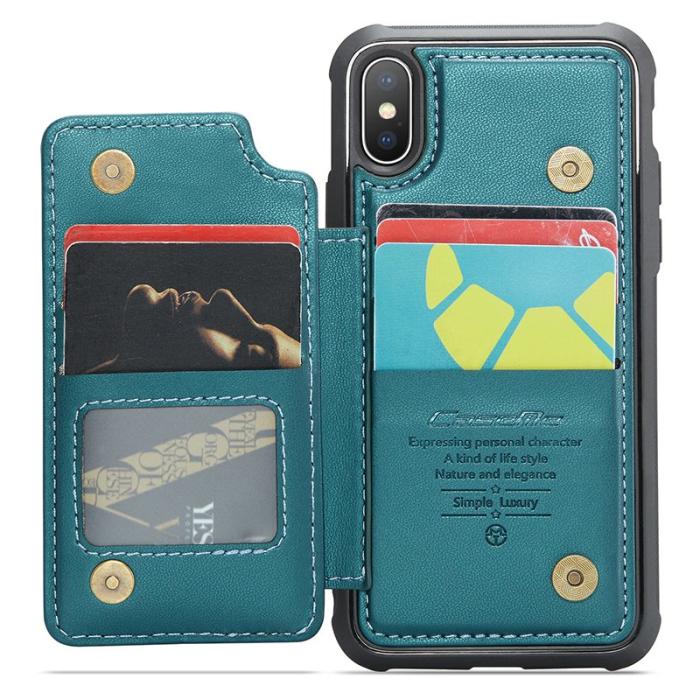 Caseme - CASEME C22 iPhone XS Max Fodral Läder med RFID Grön