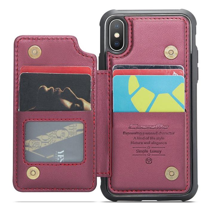 Caseme - CASEME C22 iPhone XS Max Fodral Läder med RFID, Röd
