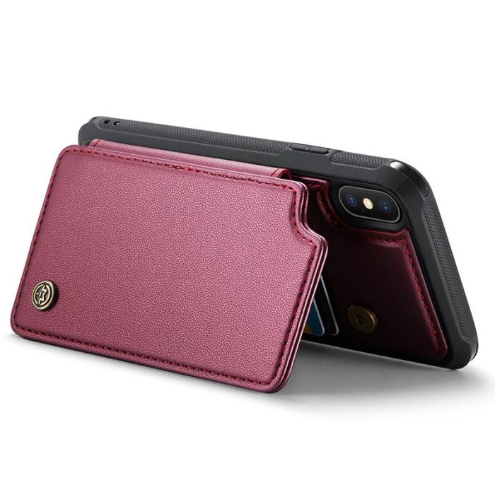 Caseme - CASEME C22 iPhone XS Max Fodral Läder med RFID, Röd