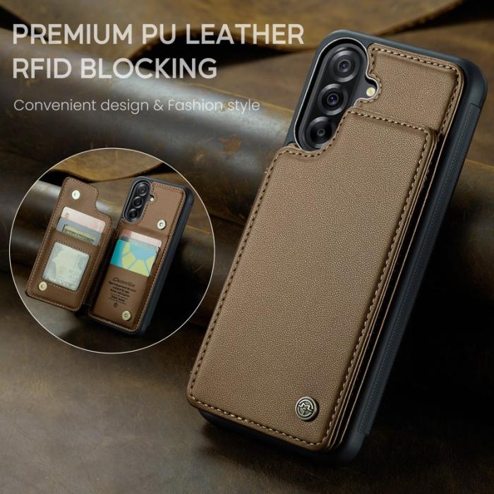 Caseme - CASEME C22 Samsung Galaxy A56 5G Fodral Läder - Brun