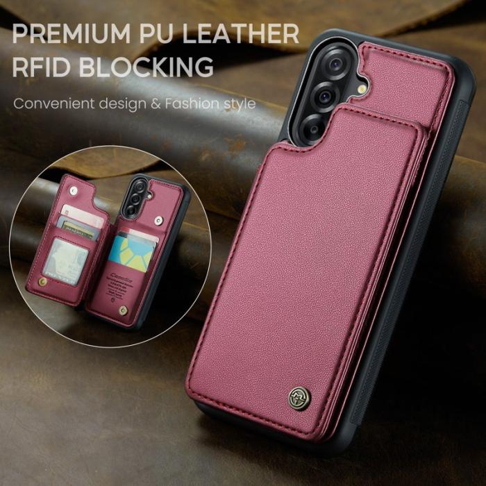 Caseme - CASEME C22 Samsung Galaxy A56 5G Skal med RFID, Röd