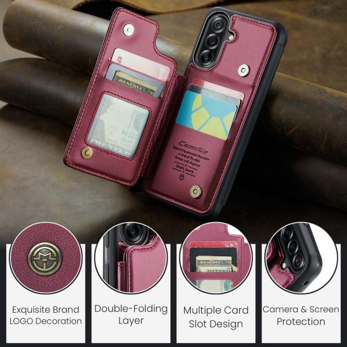 Caseme - CASEME C22 Samsung Galaxy A56 5G Skal med RFID, Röd