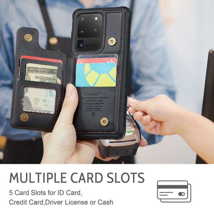 Caseme - CASEME C22 Samsung Galaxy S20 Ultra Fodral Läder Svart