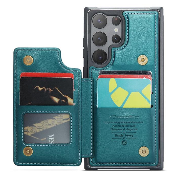 Caseme - CASEME C22 Samsung Galaxy S23 Ultra Fodral Läder Grön