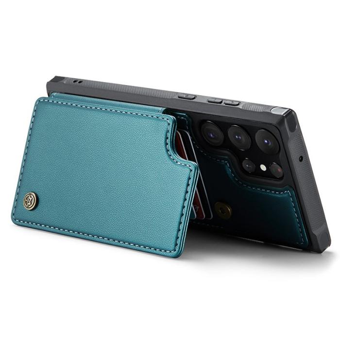 Caseme - CASEME C22 Samsung Galaxy S23 Ultra Fodral Läder Grön