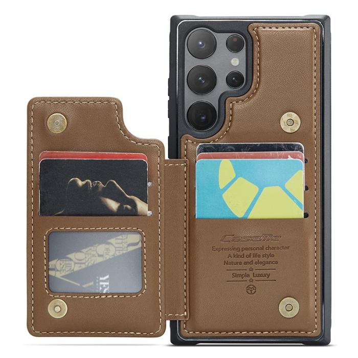 Caseme - CASEME C22 Samsung Galaxy S23 Ultra Fodral Läderbrun