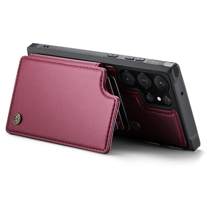 Caseme - CASEME C22 Samsung Galaxy S23 Ultra Skal Läder RFID Röd