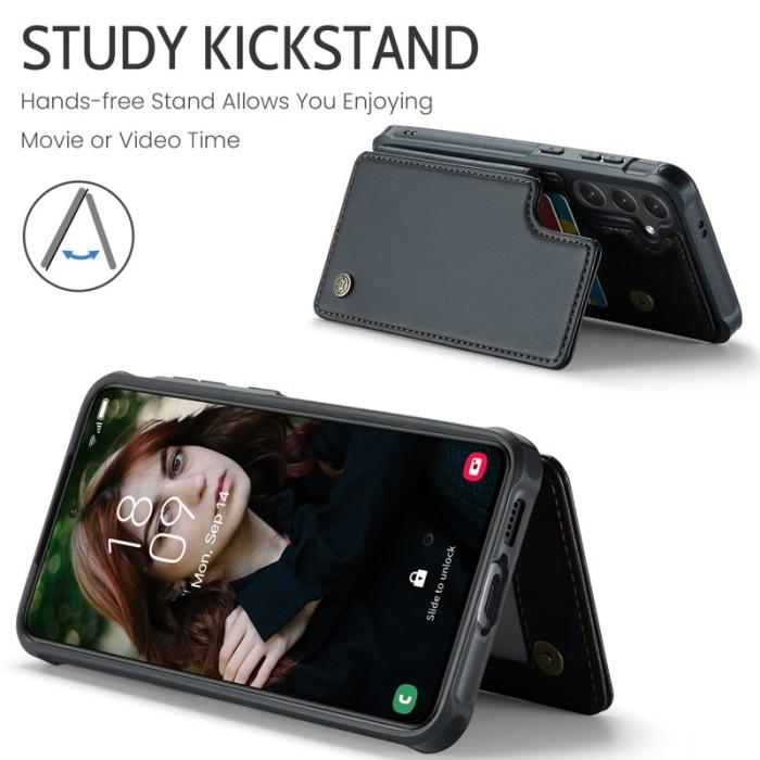 Caseme - CASEME C22 Samsung Galaxy S24 FE Fodral Läder Svart