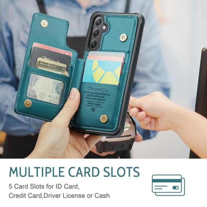 Caseme - CASEME C22 Samsung Galaxy S24+ Fodral Läder med RFID - Grön