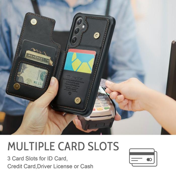 Caseme - CASEME C22 Samsung Galaxy S24 Fodral Läder med RFID - Svart