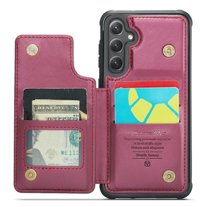 Caseme - CASEME C22 Samsung Galaxy S24 Skal Läder med RFID - Röd