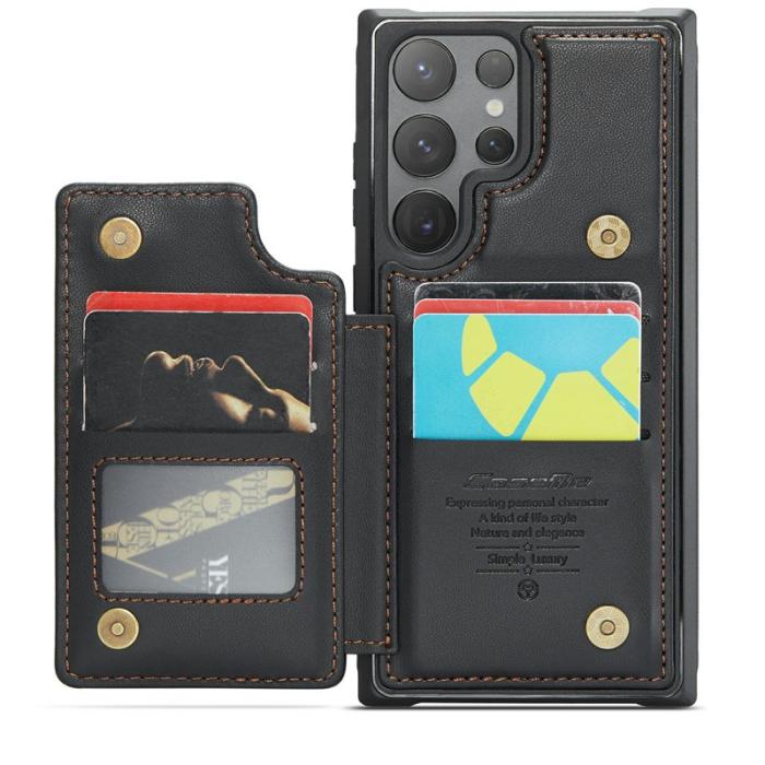 Caseme - CASEME C22 Samsung Galaxy S24 Ultra Skal Läder Svart