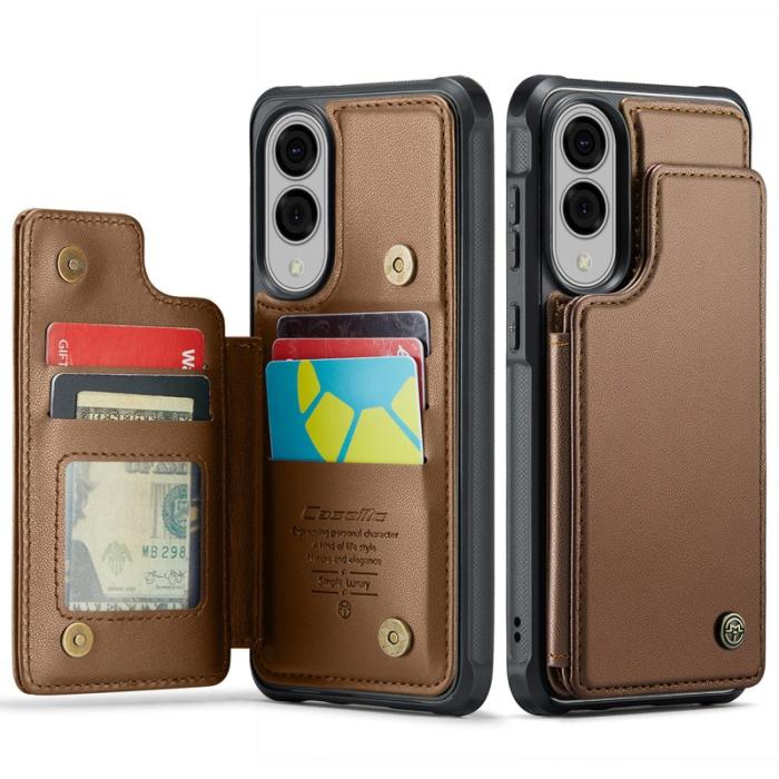 Caseme - CASEME C22 Samsung Galaxy S25 Edge Fodral Konstläder Brun