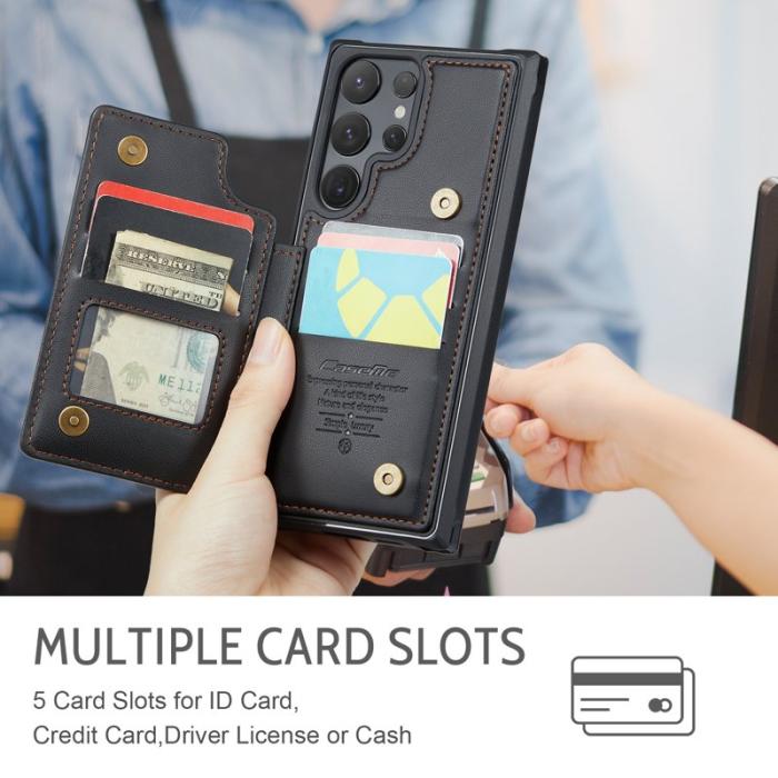 Caseme - CASEME C22 Samsung Galaxy S25 Ultra Fodral Läder Svart