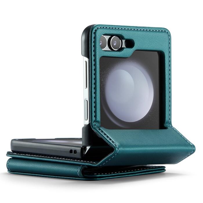 Caseme - CASEME C22 Samsung Galaxy Z Flip5 Fodral Läder Grön