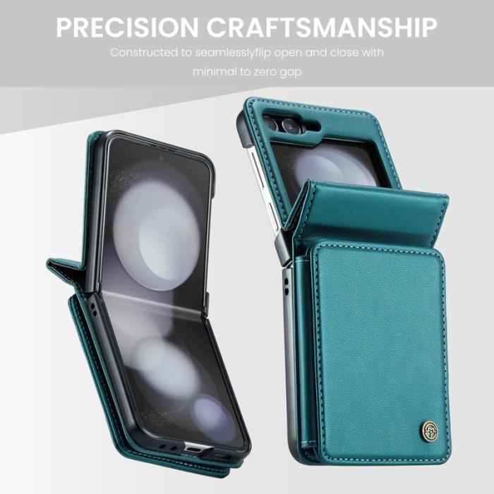 Caseme - CASEME C22 Samsung Galaxy Z Flip5 Fodral Läder Grön