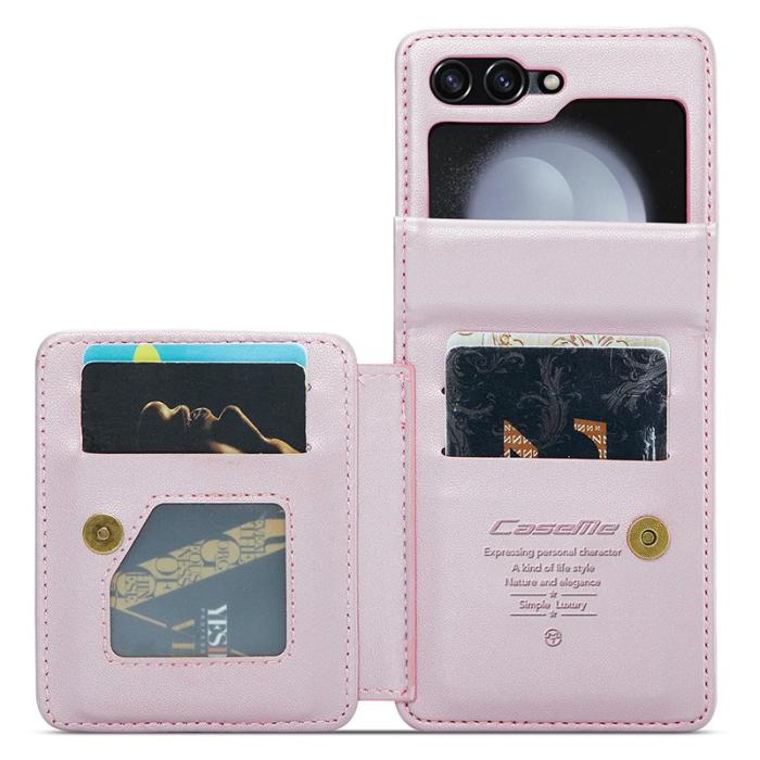 Caseme - CASEME C22 Samsung Galaxy Z Flip5 Fodral Läder med RFID - Rosa