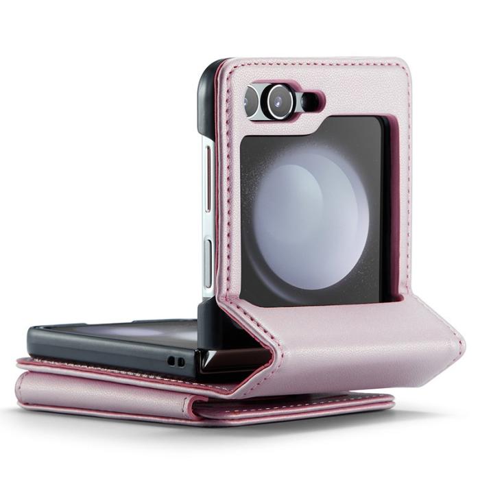 Caseme - CASEME C22 Samsung Galaxy Z Flip5 Fodral Läder med RFID - Rosa